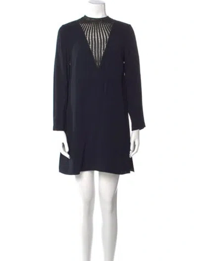 Pre-owned A.l.c Mock Neck Mini Dress In Blue