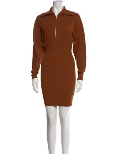 Pre-owned A.l.c Mock Neck Mini Dress In Brown