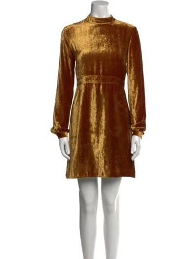Pre-owned A.l.c Mock Neck Mini Dress In Brown