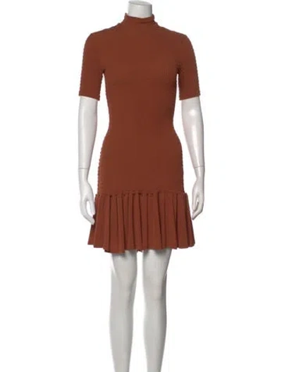 Pre-owned A.l.c Mock Neck Mini Dress In Brown