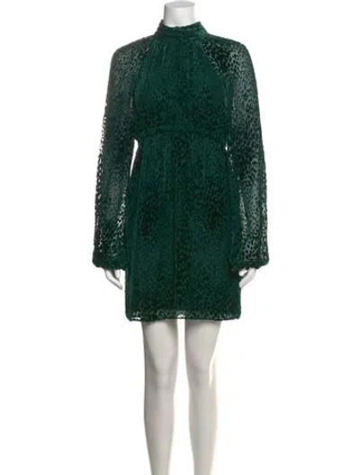 Pre-owned A.l.c Mock Neck Mini Dress In Green