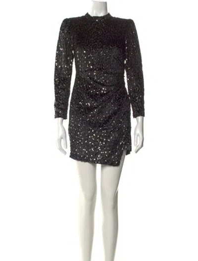 Pre-owned A.l.c Mock Neck Mini Dress In Multi