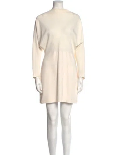 Pre-owned A.l.c Mock Neck Mini Dress In Neutral