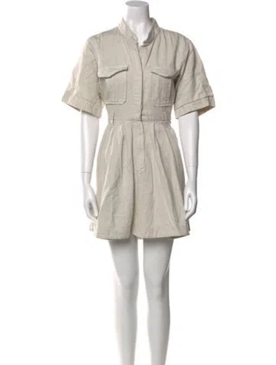 Pre-owned A.l.c Mock Neck Mini Dress In Neutral