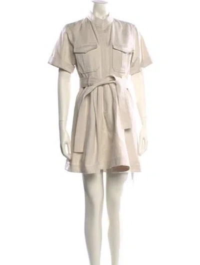 Pre-owned A.l.c Mock Neck Mini Dress In Neutral
