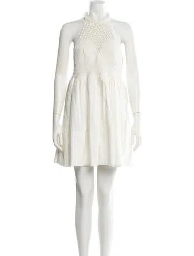 Pre-owned A.l.c Mock Neck Mini Dress In Neutral