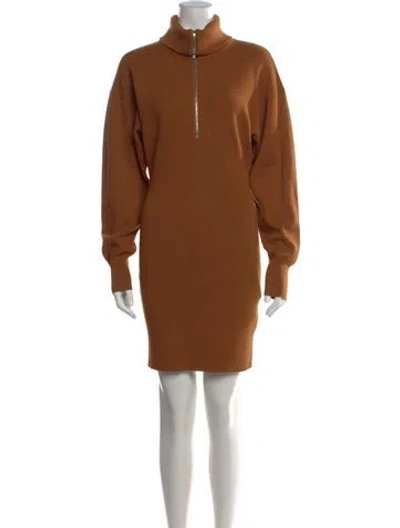Pre-owned A.l.c Mock Neck Mini Dress In Neutral