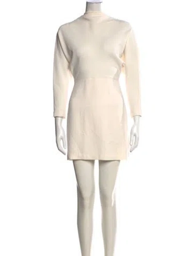 Pre-owned A.l.c Mock Neck Mini Dress In Neutral