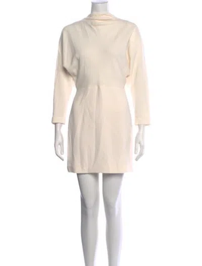 Pre-owned A.l.c Mock Neck Mini Dress In Neutrals