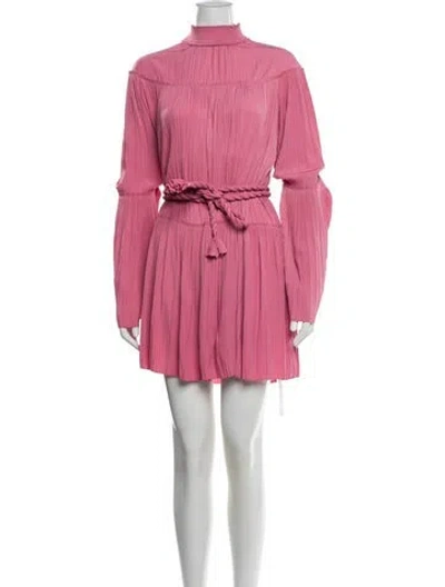 Pre-owned A.l.c Mock Neck Mini Dress In Pink
