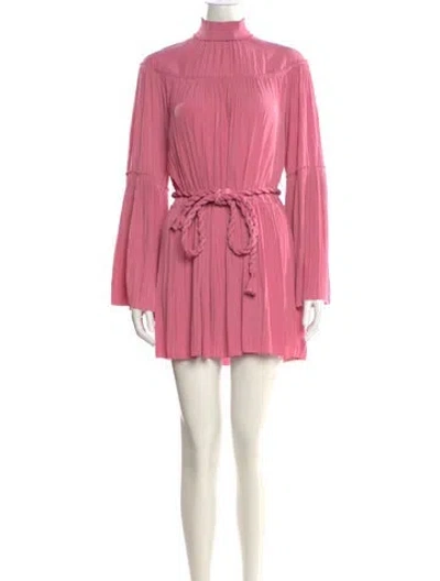 Pre-owned A.l.c Mock Neck Mini Dress In Pink