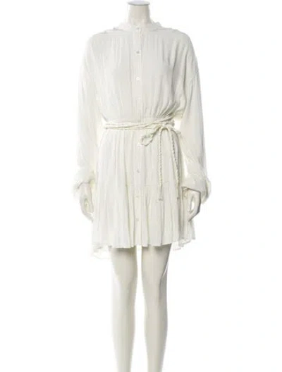 Pre-owned A.l.c Mock Neck Mini Dress In White