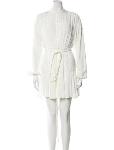 Pre-owned A.l.c Mock Neck Mini Dress In White