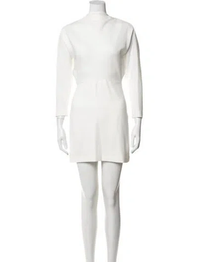 Pre-owned A.l.c Mock Neck Mini Dress In White