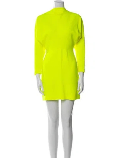 Pre-owned A.l.c Mock Neck Mini Dress In Yellow