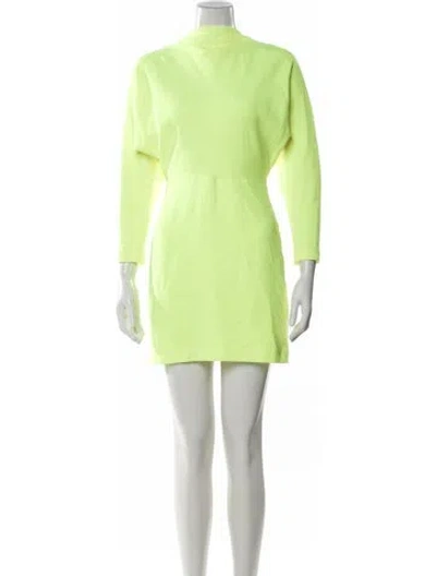 Pre-owned A.l.c Mock Neck Mini Dress In Yellow