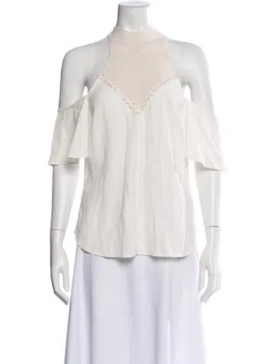 Pre-owned A.l.c Mock Neck Short Sleeve Top W/ Tags In Neutral
