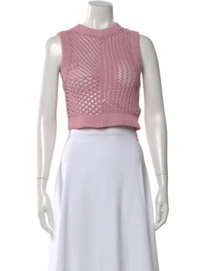 Pre-owned A.l.c Mock Neck Sleeveless Crop Top In Neutral