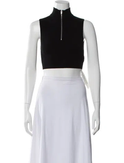 Pre-owned A.l.c Mock Neck Sleeveless Crop Top W/ Tags In Blue