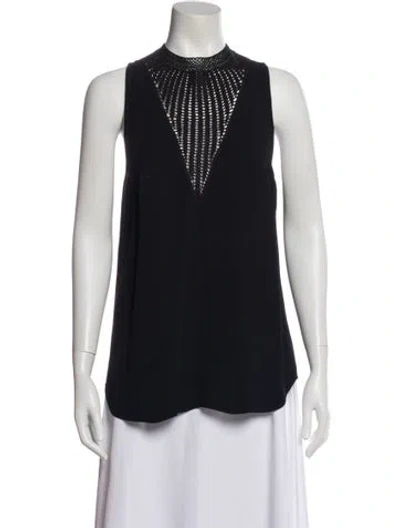 Pre-owned A.l.c Mock Neck Sleeveless Top In Black