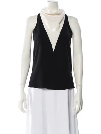 Pre-owned A.l.c Mock Neck Sleeveless Top In Black