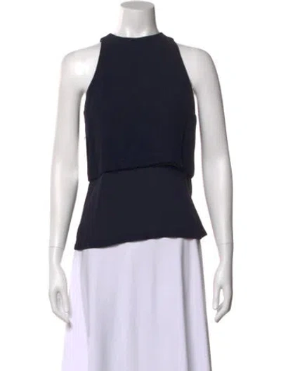 Pre-owned A.l.c Mock Neck Sleeveless Top In Blue