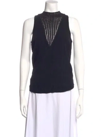 Pre-owned A.l.c Mock Neck Sleeveless Top In Blue