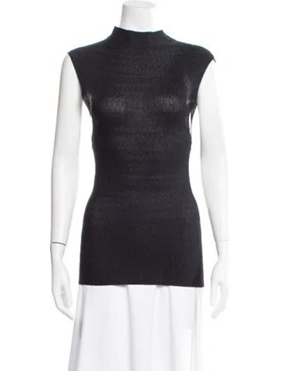 Pre-owned A.l.c Mock Neck Sleeveless Top In Blue