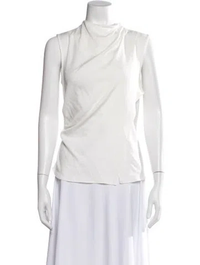 Pre-owned A.l.c Mock Neck Sleeveless Top In White
