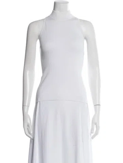 Pre-owned A.l.c Mock Neck Sleeveless Top In White