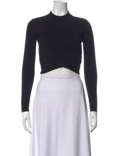 Pre-owned A.l.c Mock Neck Sweater In Black