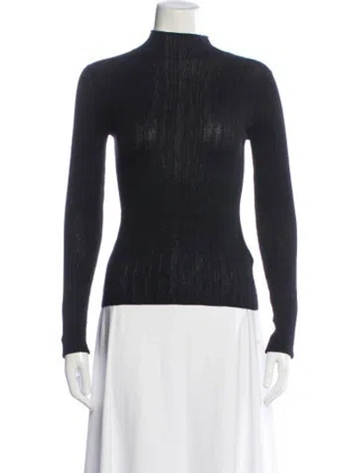 Pre-owned A.l.c Mock Neck Sweater In Black
