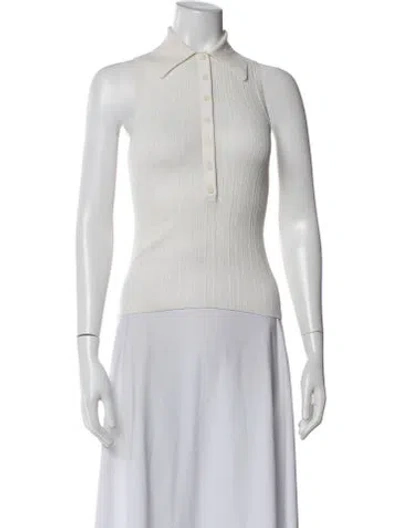 Pre-owned A.l.c Mock Neck Sweater In White