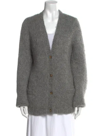 Pre-owned A.l.c Mohair V-neck Sweater In Gray