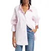 A.l.c . Monica Stripe Cotton Blouse In Whisper/white