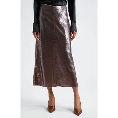 A.l.c . Monroe Sequin Midi Skirt In Smoke