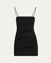 A.l.c Mya Sleeveless Draped Mini Dress In Black