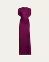 A.l.c Nadia Draped Satin Gown In Purple