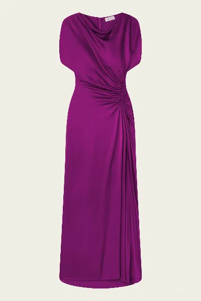 A.l.c Nadia Satin Gown In Jewel In Purple