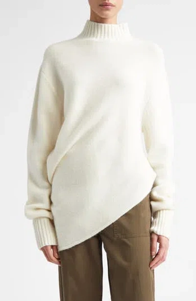 A.l.c . Naomi Asymmetric Mock Neck Sweater In Neutral