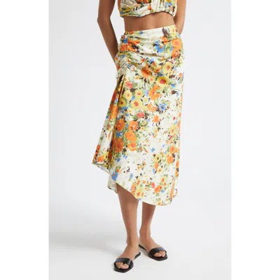 A.l.c . Naomi Floral Print Ruched Skirt In Multi