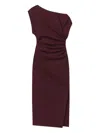 A.l.c Nara One-shoulder Ruched Midi Dress In Burgundy