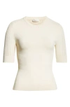 A.l.c Nash Pointelle Top In Buttercream In Buttercream