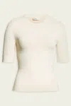 A.l.c Nash Pointelle Top In Buttercream