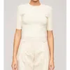 A.l.c Nash Pointelle Top In Buttercream In White