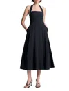 A.l.c Natalie Halterneck Midi Dress In Black In Animal Print