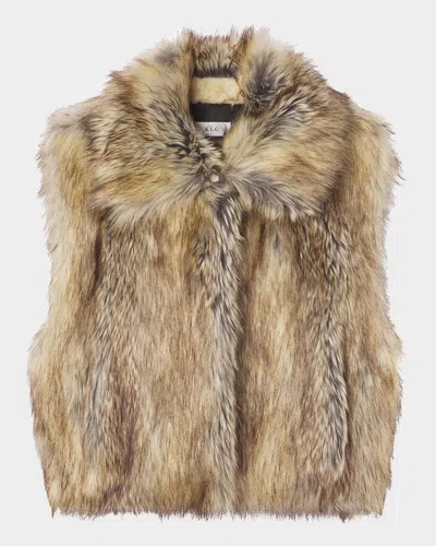 A.l.c Naya Faux Fur Vest In Brown Coyote