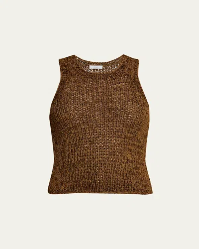A.l.c Nelly Open Knit Tank Top In Brown