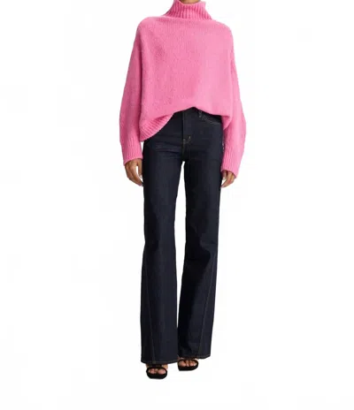 A.l.c Nelson Wool Turtleneck Sweater In Pink In Black