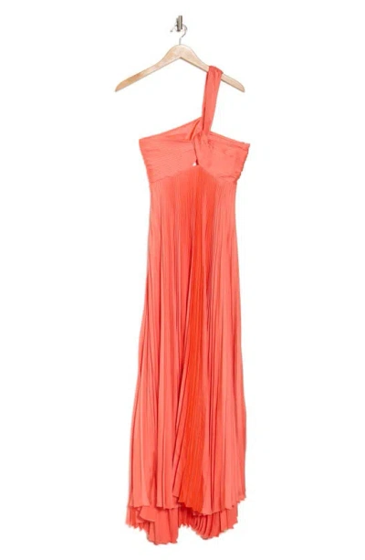 A.l.c Nessa Asymmetric Pleat Gown In Spiced Coral